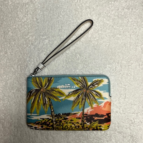 Coach Handbags - Coach Wristlet in a multi color tropical themed print